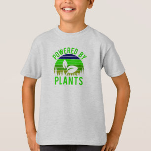 Camiseta Impulsado Por Plantas Divertido Atardecer Verde Ve