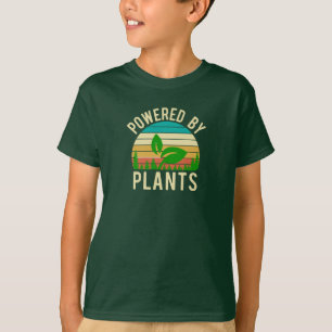 Camiseta Impulsado Por Plantas Divertido Atardecer Verde Ve