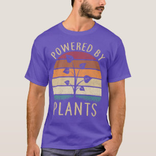 Camiseta Impulsado por plantas Retro Trabajo Vegan Fitness