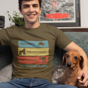 Camiseta Impulsado por plantas Vegetarianas Retro T-Shirt