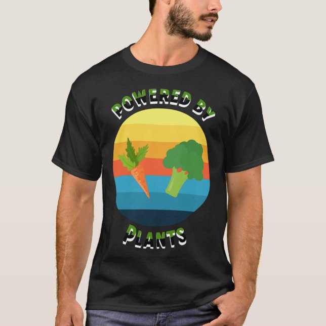 Camiseta Impulsado por plantas vegetarianas vegetarianas (Anverso)