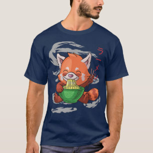 Camiseta Impulsado Por Ramen Cute Red Panda Se Come Fideos