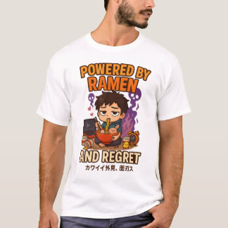 Camiseta Impulsado por Ramen y Arrepentimiento