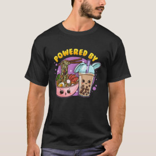 Camiseta Impulsado Por Ramen Y Té De Burbuja - Anime
