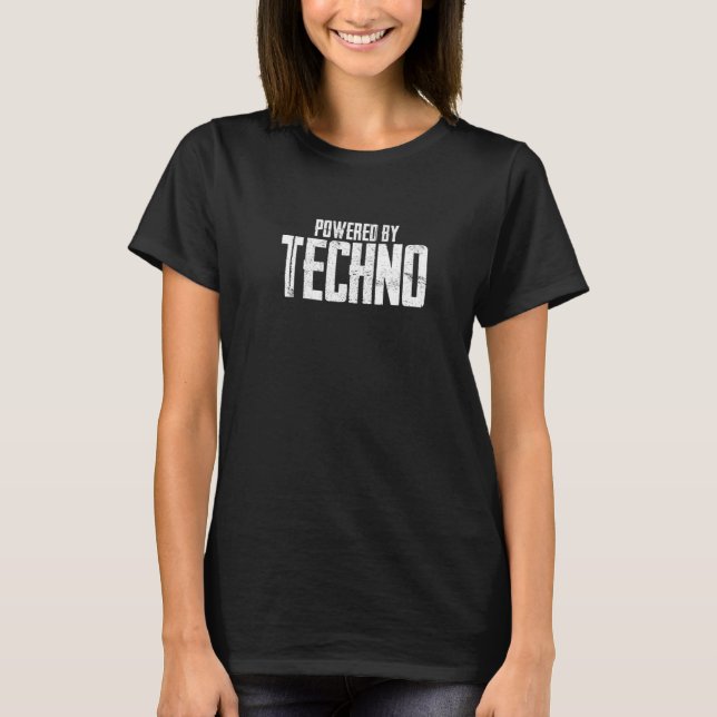 Camiseta Impulsado Por Techno Music Edm (Anverso)