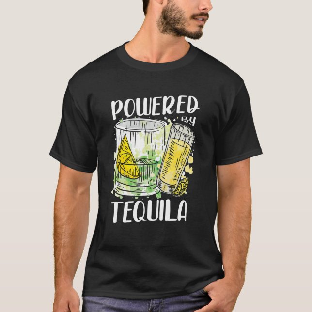 Camiseta Impulsado Por Tequila Tequila Alcohólica Mexicana  (Anverso)