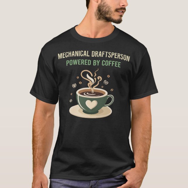 Camiseta Impulsado Por Un Artesano Mecánico De Café (Anverso)