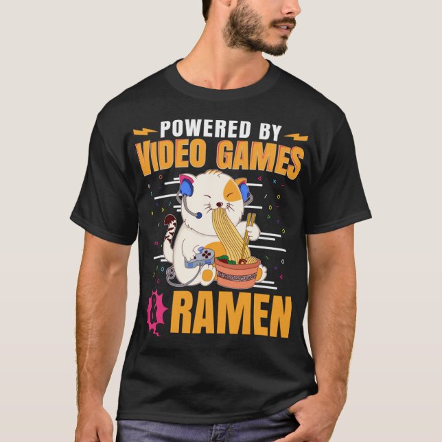 Camiseta Impulsado por Videojuegos y el gracioso regalo de  (Anverso)