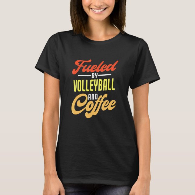 Camiseta Impulsado Por Voleibol Y Jugador De Vóley Café (Anverso)