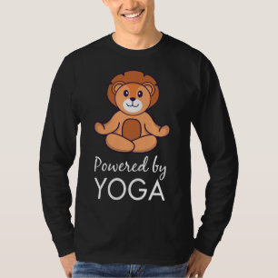 Camiseta Impulsado Por Yoga Cute Lion Haciendo Yoga Para La