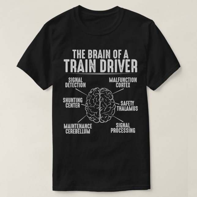Camiseta Impulsor de trenes Locomotor Ingeniero Brain Gift  (Diseño del anverso)