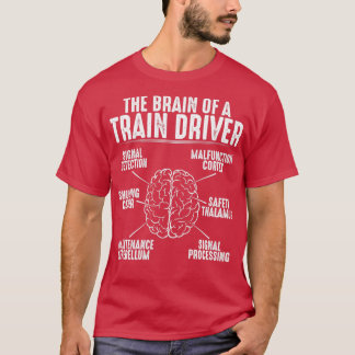 Camiseta Impulsor de trenes Locomotor Ingeniero Brain Gift