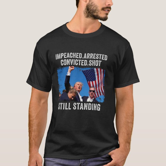 Camiseta Imputado arrestado acusado sigue en pie (Anverso)