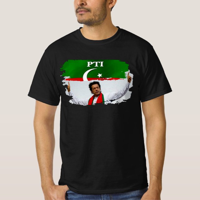 Camiseta Imran Khan - Bandera Fiesta del PTI de Pakistán (Anverso)