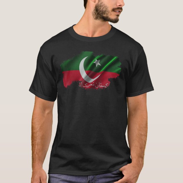 Camiseta Imran Khan Camisas de bandera PTI Primer Ministro  (Anverso)