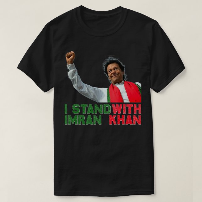 Camiseta Imran Khan Fiesta del PTI Pakistán apoya la libert (Diseño del anverso)