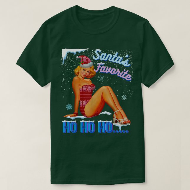 Camiseta I'mSoNice Santa'sFavoriteHo Naughty Joke Snow Vint (Diseño del anverso)