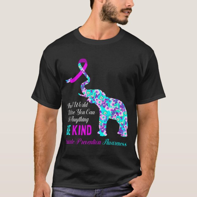 Camiseta In A World Be Kind Suprt Suicide Prevention Awaren (Anverso)