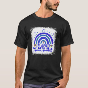 Camiseta In April We Wear Blue Autism Awareness Puzzle Ribb