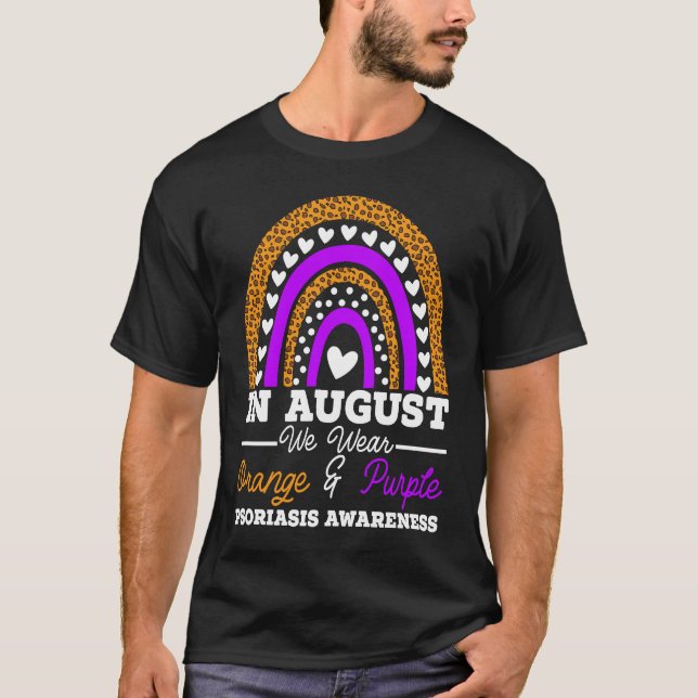 Camiseta In August We Wear Orange And Purple Psoriasis Awar (Anverso)