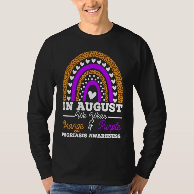 Camiseta In August We Wear Orange And Purple Psoriasis Awar (Anverso)