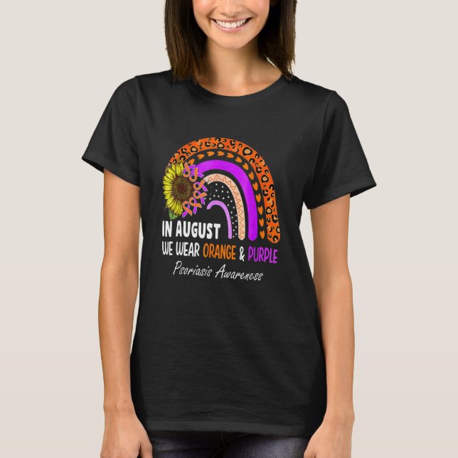 Camiseta In August We Wear Orange & Purple Psoriasis Awaren (Anverso)