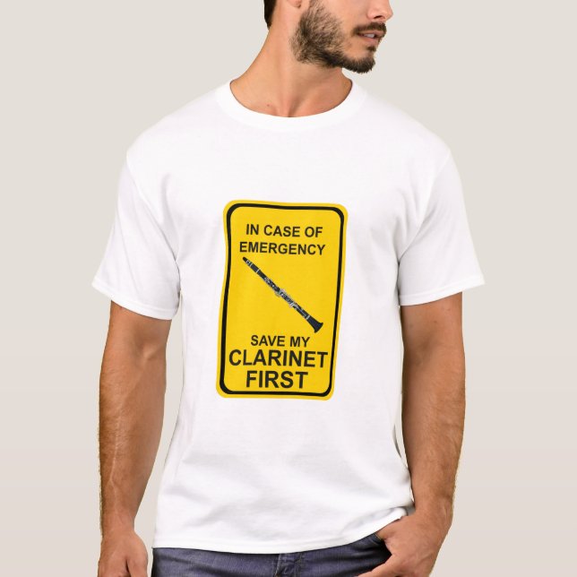 Camiseta In Case of Emergency Save My Clarinet First (Anverso)