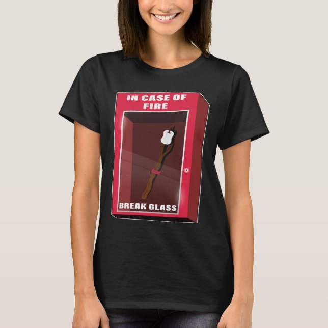 Camiseta In Case Of Fire Break Glass Marshmallow Camping Ro (Anverso)