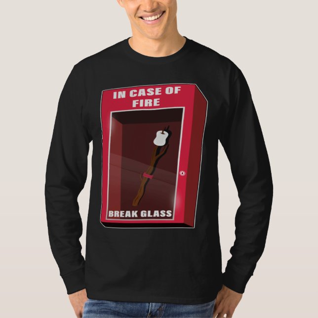 Camiseta In Case Of Fire Break Glass Marshmallow Camping Ro (Anverso)