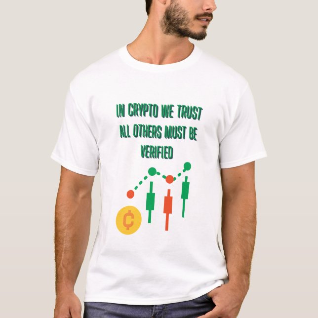 Camiseta In Crypto We Trust Bold Typography Design  (Anverso)