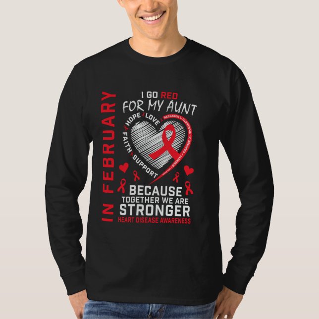 Camiseta In February Go Red For My Aunt Heart Disease Aware (Anverso)