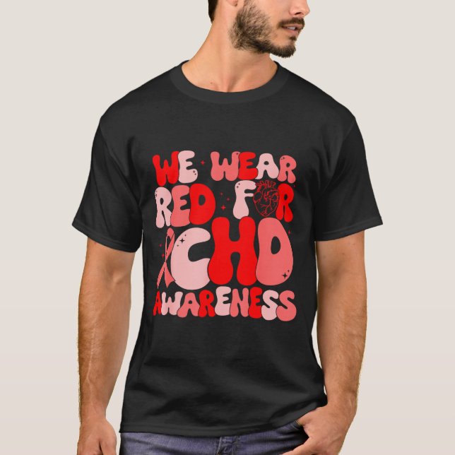 Camiseta In February We Wear Red Chd Awareness Heart Diseas (Anverso)