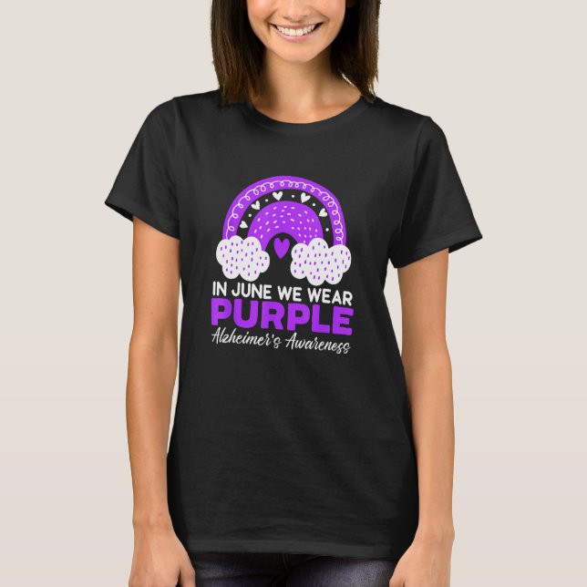 Camiseta In June We Wear Purple Alzheimer's Awareness Demen (Anverso)