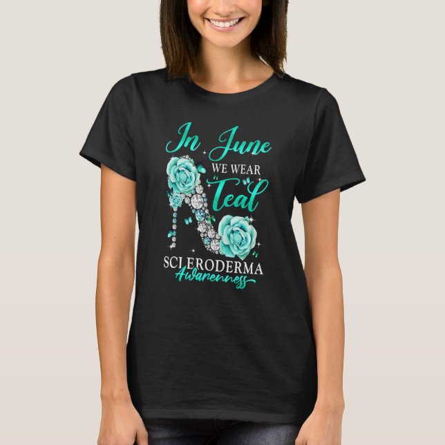 Camiseta In June We Wear Teal Butterfly Scleroderma Awarene (Anverso)