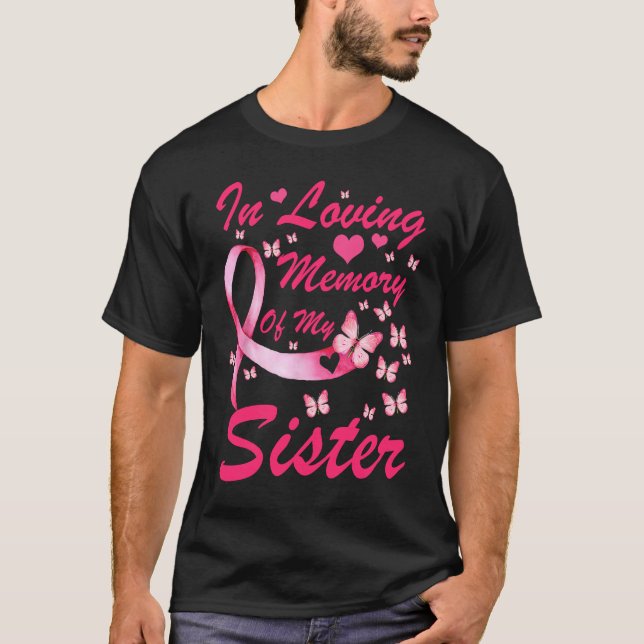 Camiseta In Loving Memory Of My Sister, pink butterflies su (Anverso)