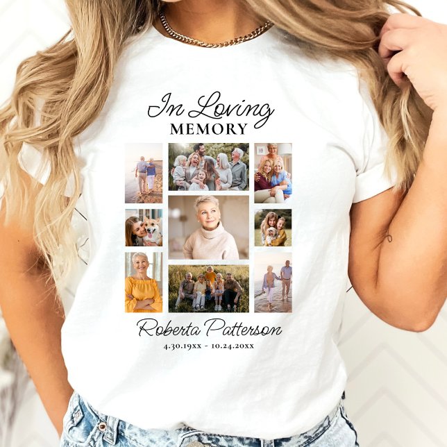 Camiseta In Loving Memory Photo Collage Funeral Memorial  (Subido por el creador)