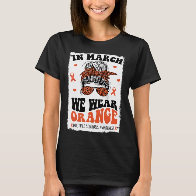 Camiseta In March We Wear Orange MS Warrior Retro Multiple  (Anverso)