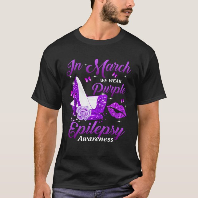 Camiseta In March We Wear Purple High Heel Epilepsy awarene (Anverso)