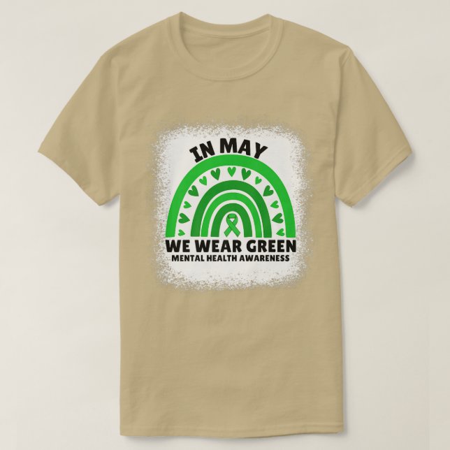 Camiseta In May We Wear Green Cute Mental Health Awareness  (Diseño del anverso)