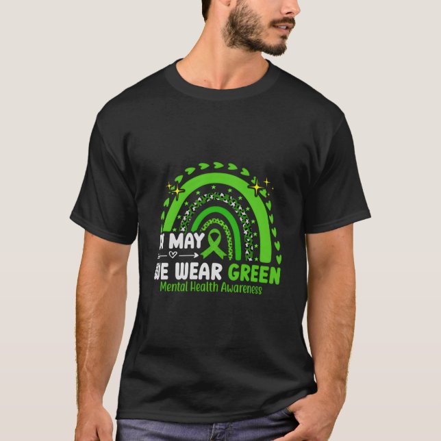 Camiseta In May We Wear Green For Tal Health Awareness Rain (Anverso)