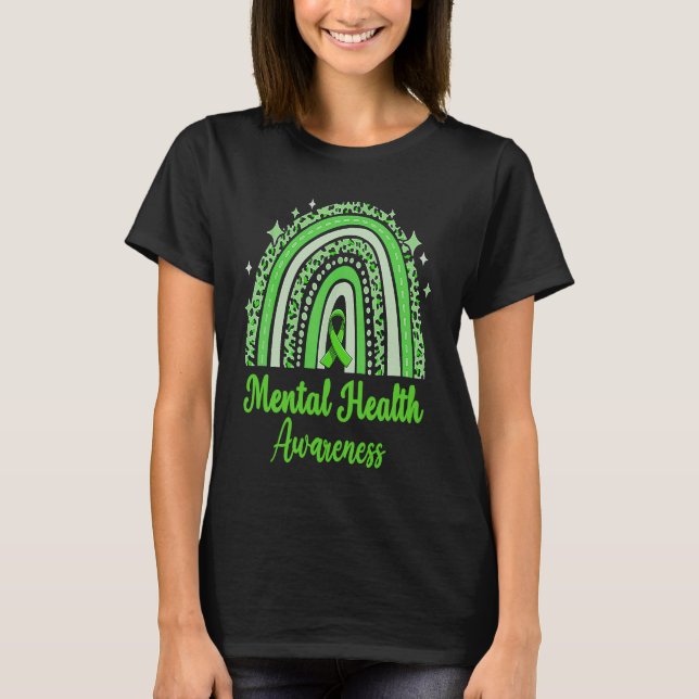 Camiseta In May We Wear Green Mental Health Awareness Rainb (Anverso)