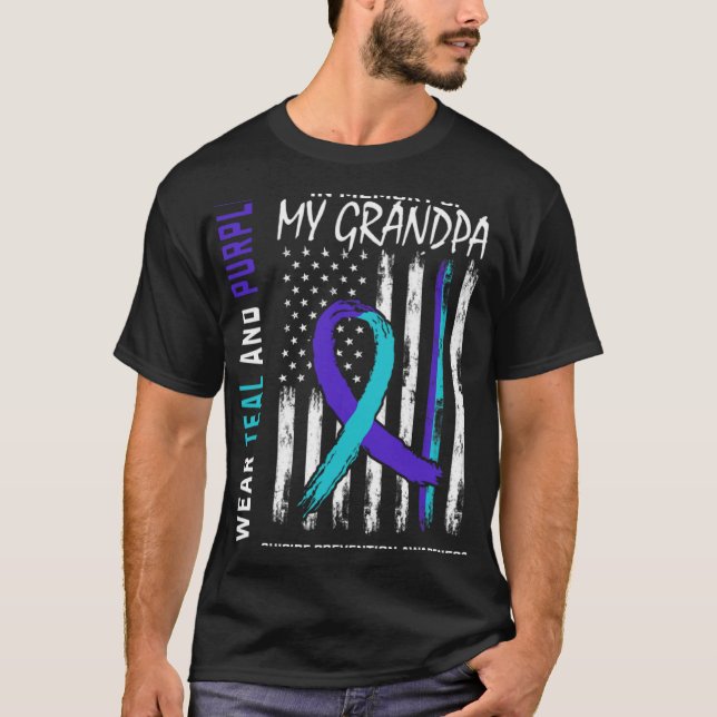 Camiseta In Memory Grandpa Suicide Awareness Prevention Ame (Anverso)
