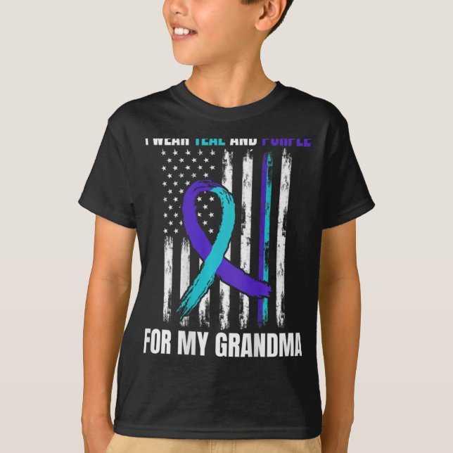 Camiseta In Memory Of My Grandma Suicide Awareness Flag Bac (Anverso)