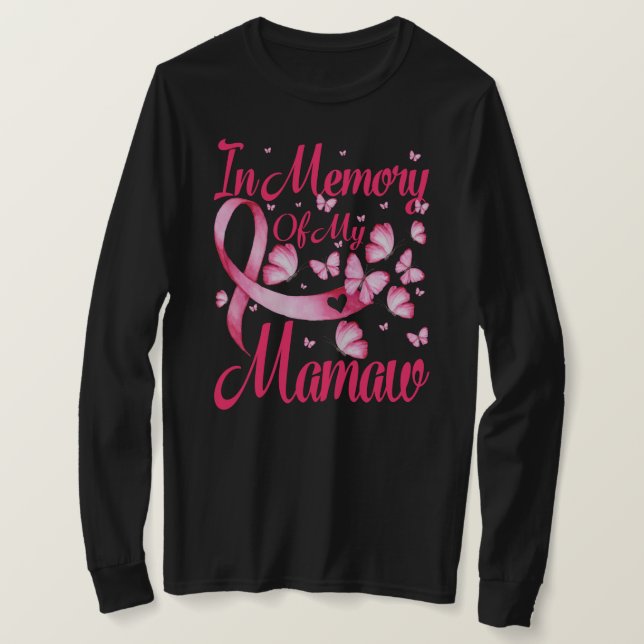 Camiseta In Memory of My Mamaw Breast Cancer Awareness Butt (Anverso del diseño)