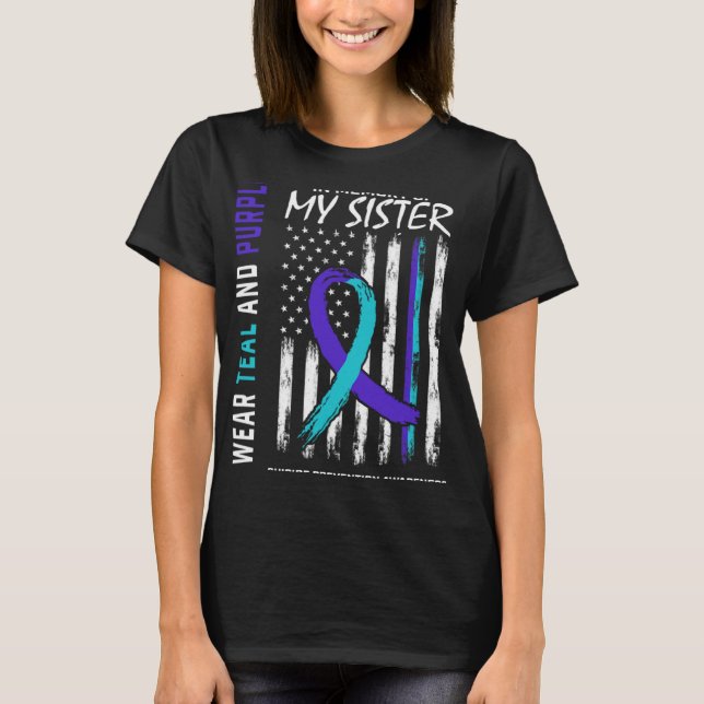 Camiseta In Memory Of My Sister Suicide Awareness Preventio (Anverso)