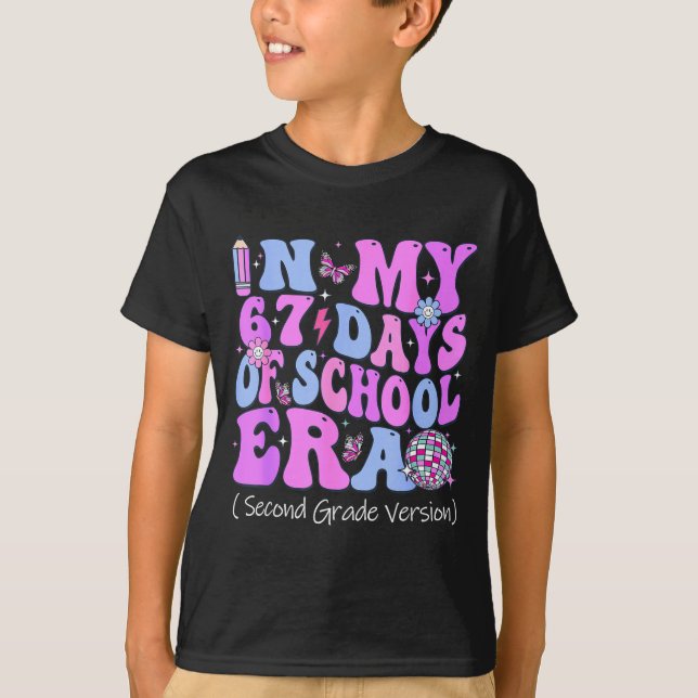 Camiseta In My 67 Days Of School Era Groovy Second Grade Ve (Anverso)