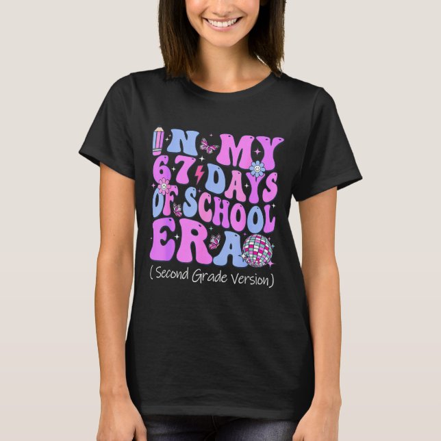 Camiseta In My 67 Days Of School Era Groovy Second Grade Ve (Anverso)