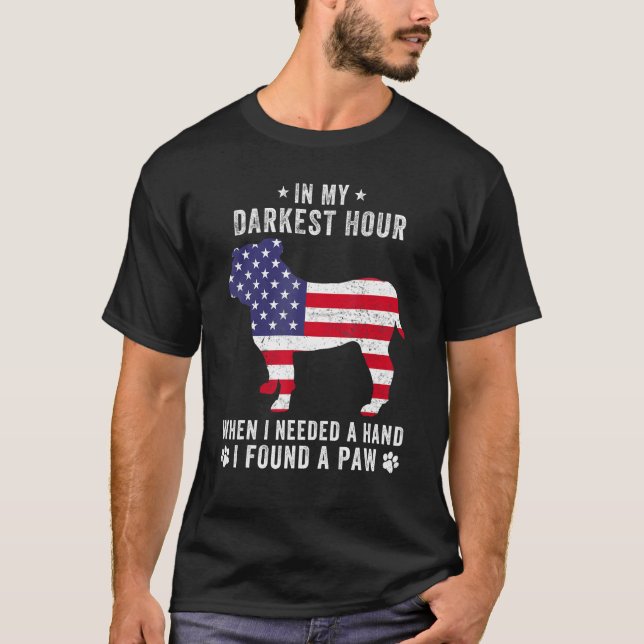 Camiseta In My Darkest Hour I Found A Paw  English Bulldog (Anverso)
