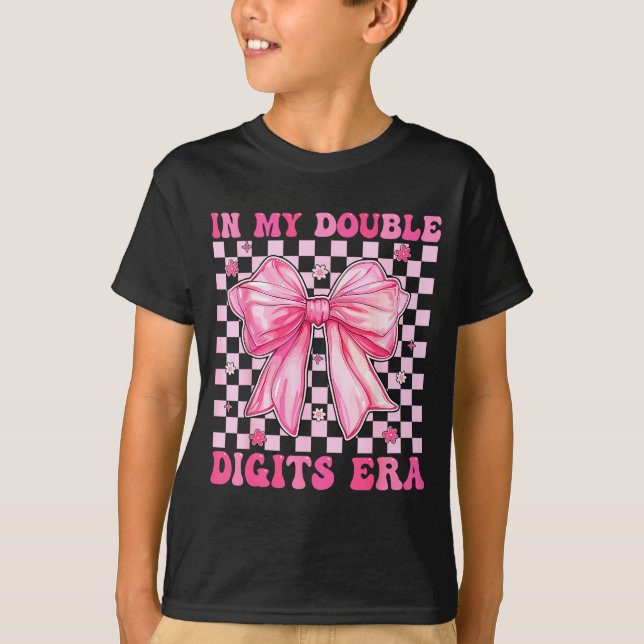 Camiseta In My Double Digits Era Coquette Bow 10th Birthday (Anverso)
