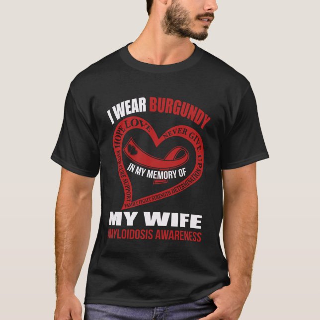 Camiseta In my memory of my wife AMYLOIDOSIS AWARENESS (Anverso)